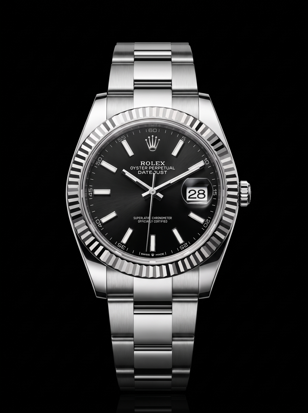 2026 Rolex Datejust 41 126334 Black Dial Fluted Bezel Oyster Bracelet – New
