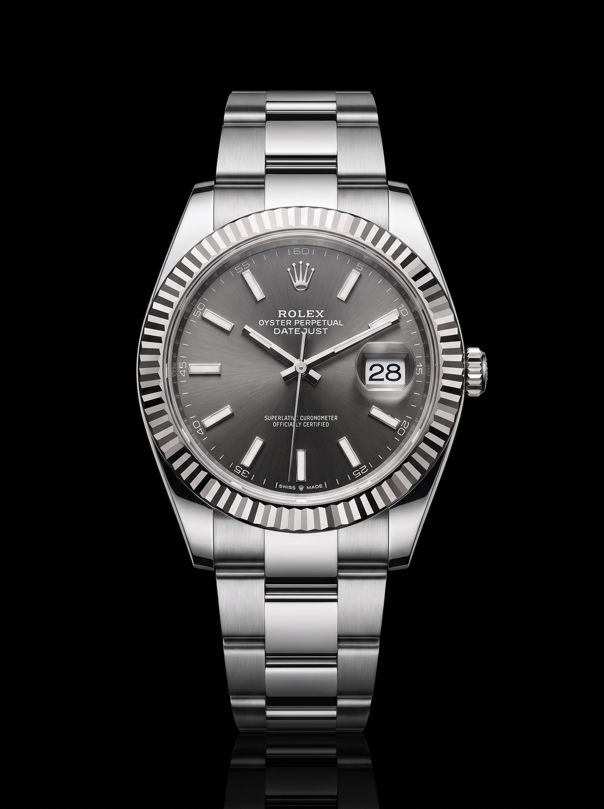 2026 Rolex Datejust 41 126334 Slate Dial Fluted Bezel Oyster Bracelet – New