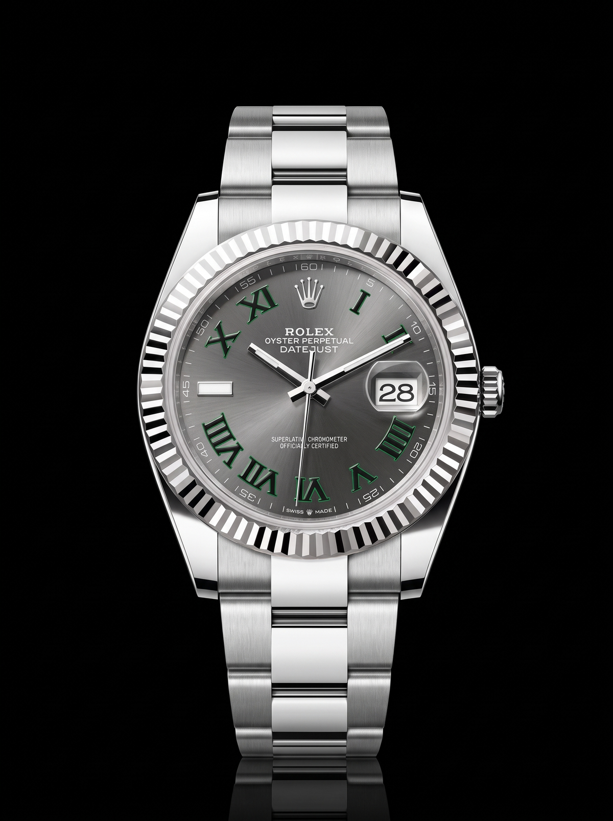 2026 Rolex Datejust 41 126334 Wimbledon Dial Fluted Bezel Oyster Bracelet – New