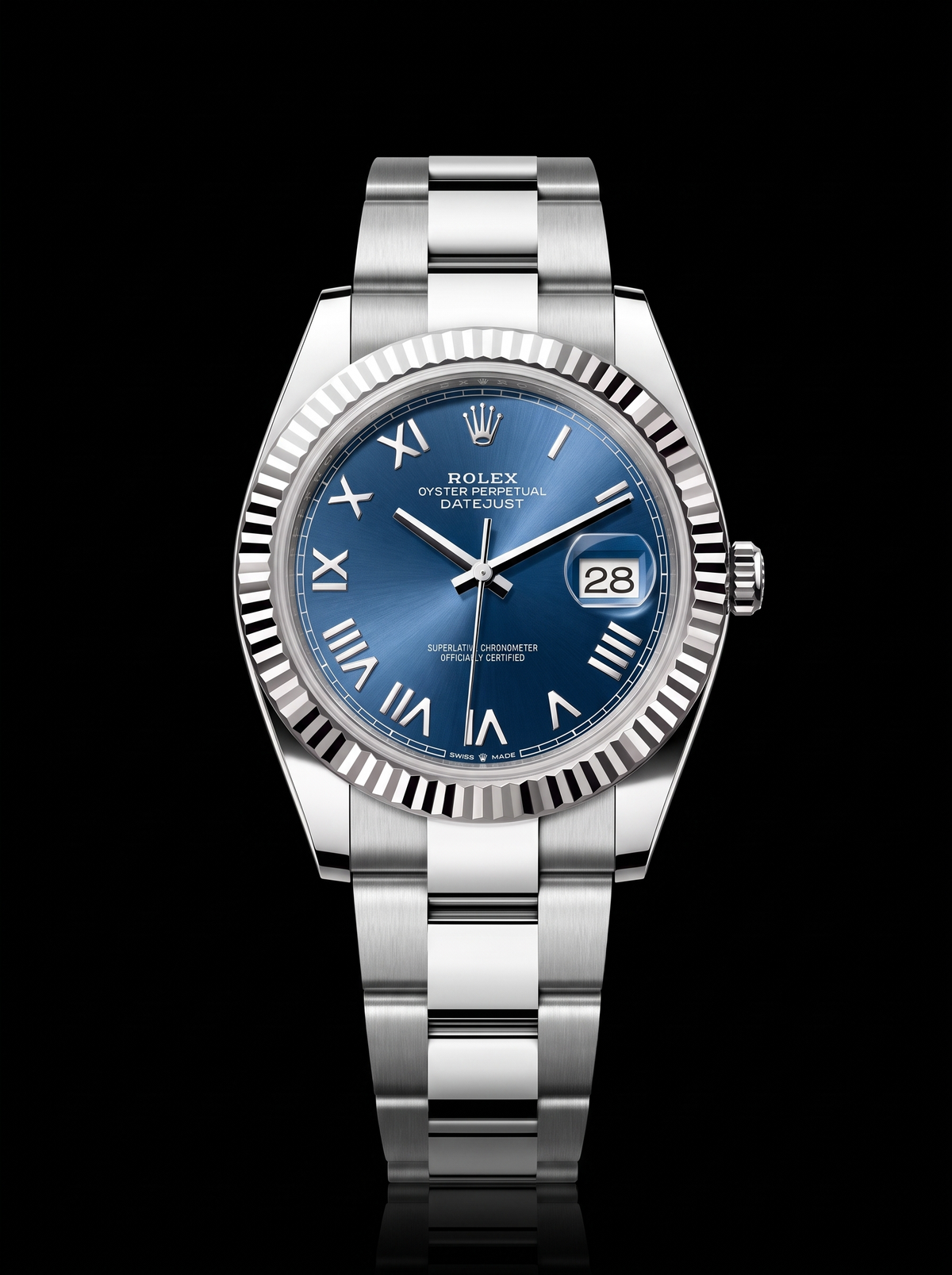 2026 Rolex Datejust 41 126334 Blue Roman Dial Fluted Bezel Oyster Bracelet – New