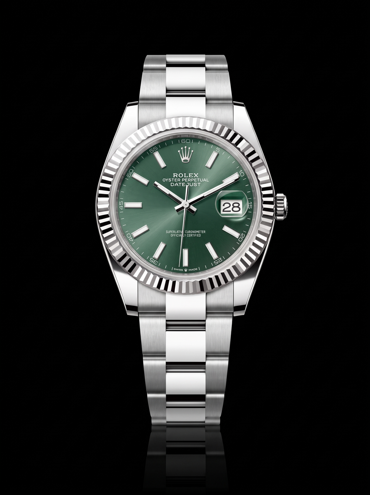 2026 Rolex Datejust 41 126334 Green Dial Fluted Bezel Oyster Bracelet – New