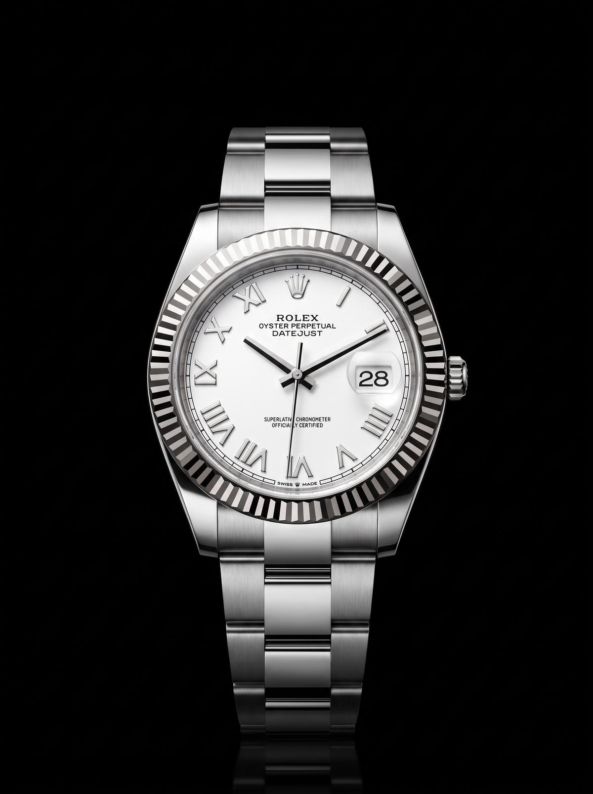 2026 Rolex Datejust 41 126334 White Roman Dial Fluted Bezel Oyster Bracelet – New