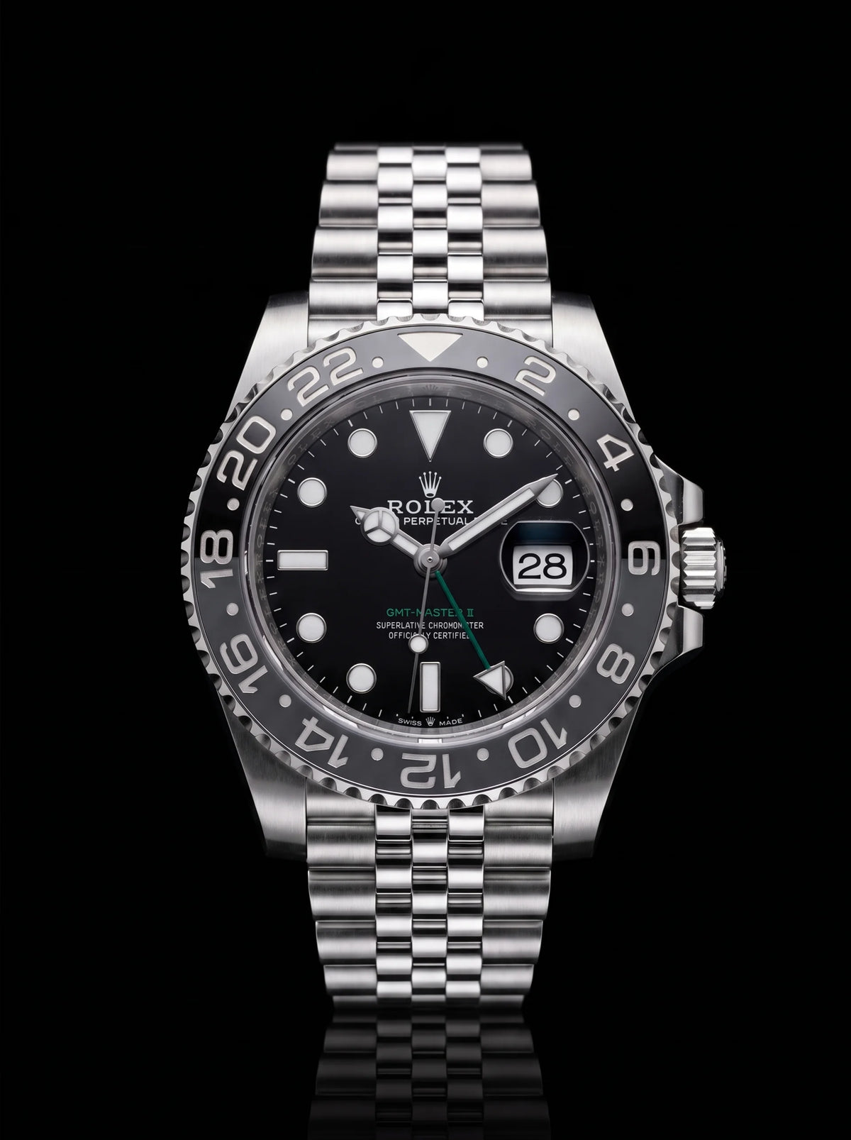 Rolex GMT-Master II "Bruce Wayne" 40mm Black Dial Black and Gray Ceramic Bezel 126710GRNR Jubilee – New 2026