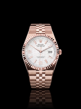 Rolex Land-Dweller 40mm Intense White Honeycomb Dial Everose Gold Flat Jubilee 127335 – New 2026