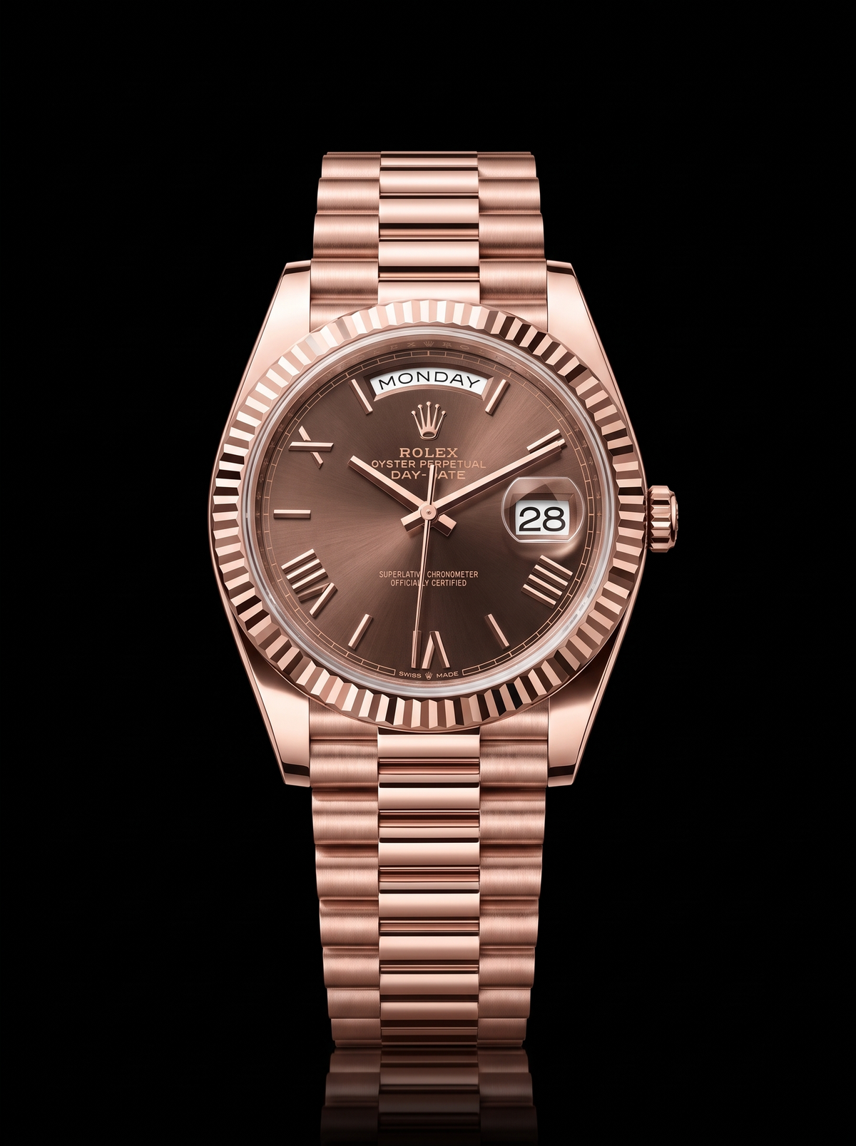 Rolex Day-Date 40mm Chocolate Roman Dial Everose Gold President 228235 – New 2026