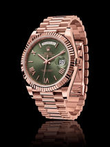 Rolex Day-Date 40mm Olive Green Roman Dial Everose Gold President 228235 – New 2026