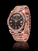 Rolex Day-Date 40mm Eisenkiesel Baguette Diamond Dial Everose Gold President 228235 – New 2026