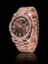 Rolex Day-Date 40mm Chocolate Baguette Diamond Dial Everose Gold President 228235 – New 2026