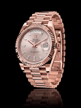 Rolex Day-Date 40mm Sundust Baguette Diamond Dial Everose Gold President 228235 – New 2026