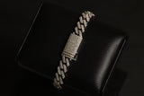 14kt White Gold Diamond Cuban Link Bracelet